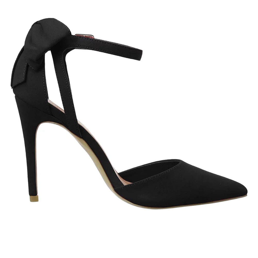 Ashuai Women’s Bow Ankle Strap Stiletto Heels